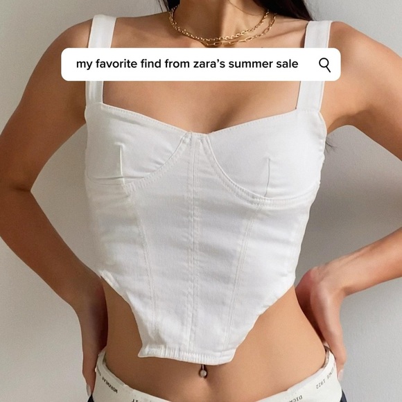 Zara Tops - Zara Elegant White Crop Top
